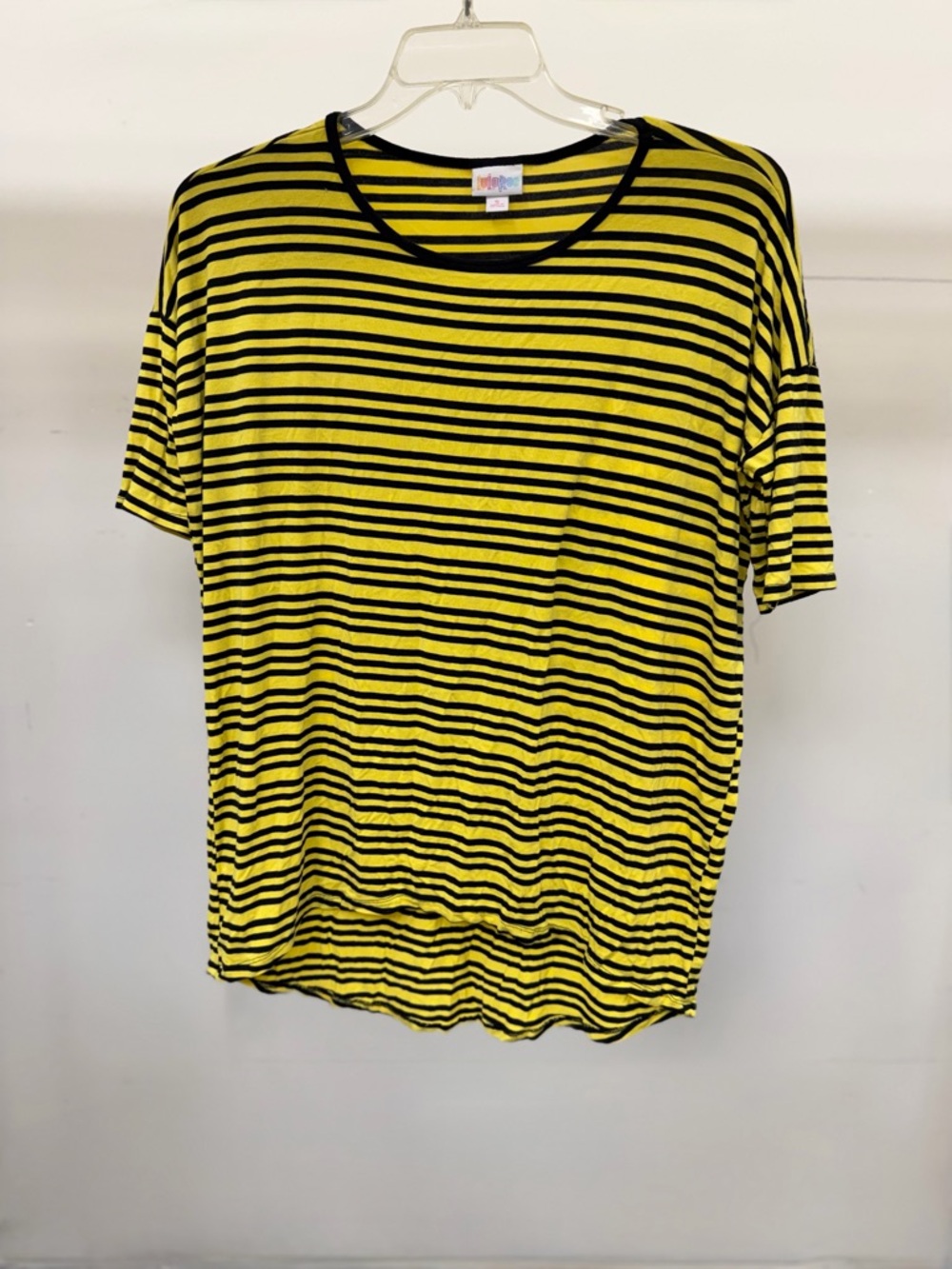 LuLaRoe Yellow and Black Striped Top